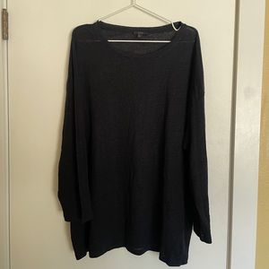Cos Dark Navy Linen Long Sleeve